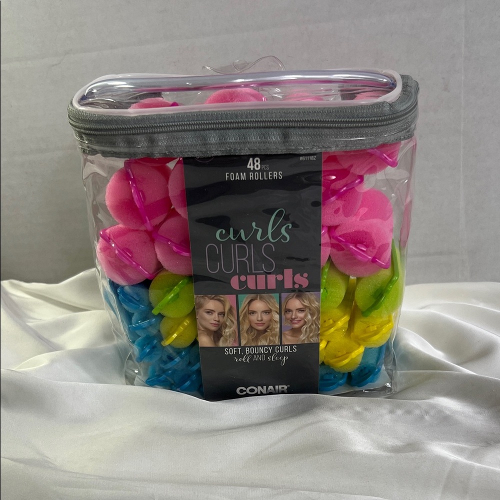 Conair 48 Pcs Colorful Foam Rollers Set‎ Soft Bouncy Curls Roll & Sleep